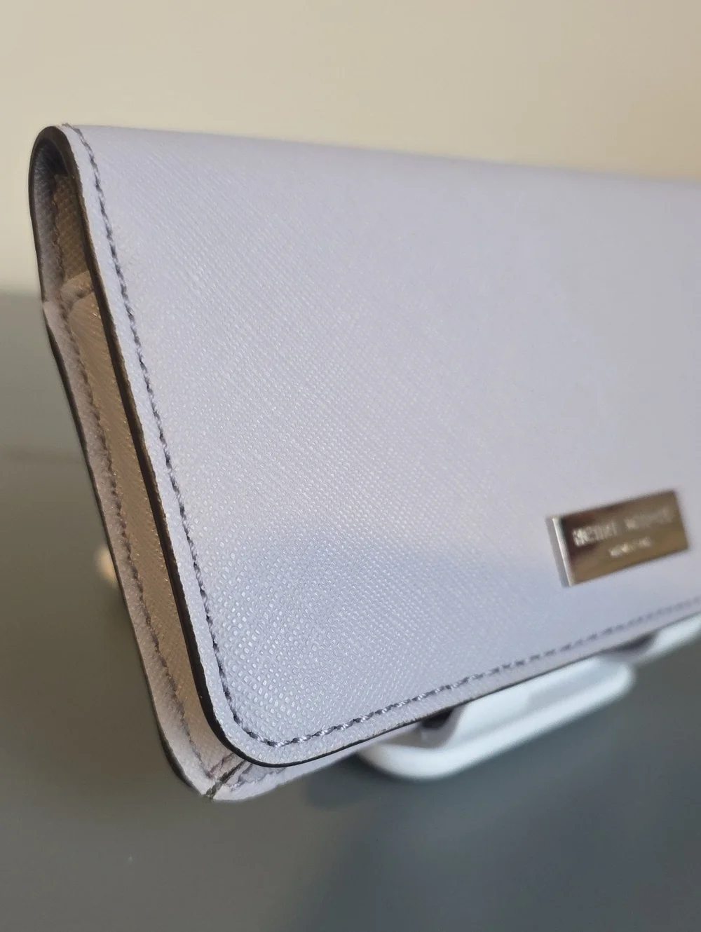 HENRI BENDEL NEW YORK Lavender Saffiano Leather Bifold Wallet